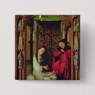The Nativity, left wing of a triptych, c.1496 15 Cm Square Badge