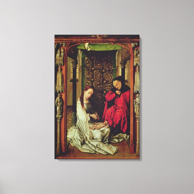 The Nativity, left wing of a triptych, c.1496 Canvas Print (Front)