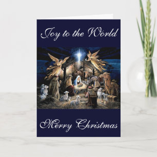 The Nativity of Baby Jesus Christmas Greetings Holiday Card