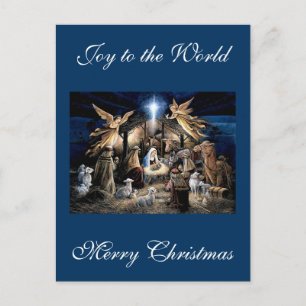 The Nativity of Baby Jesus Christmas Greetings Postcard