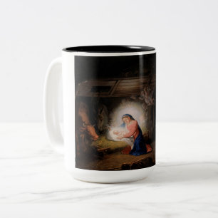 The Nativity of Christ (by Vladimir Borovikovsky) Two-Tone Coffee Mug