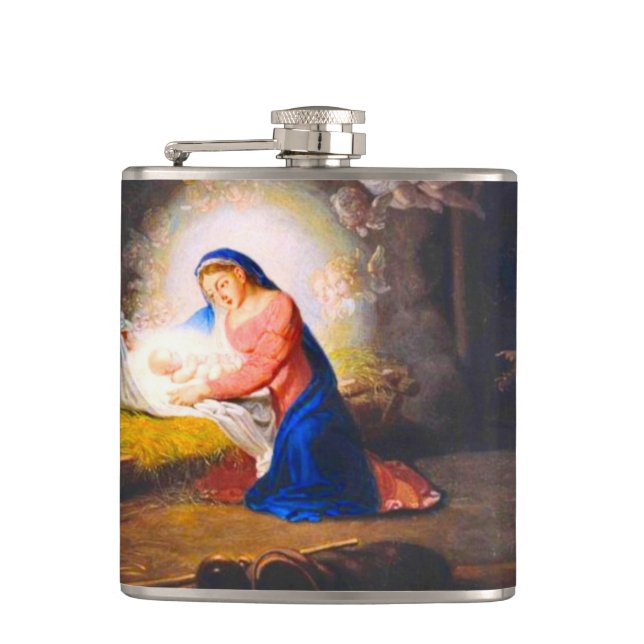 The Nativity of Christ Hip Flask (Front)