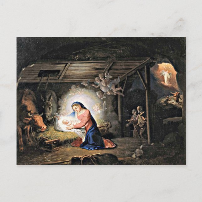 The Nativity of Christ - Vladimir Borovikovsky Postcard (Front)