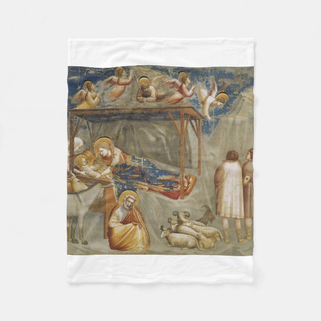 The Nativity of Jesus Christ by Giotto  Fleece Blanket (Front)