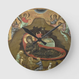 The Nativity, (oil on panel) Round Clock