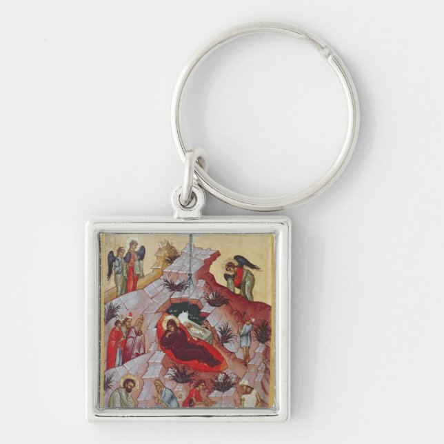 The Nativity, Russian icon, 16th century Key Ring (Front)