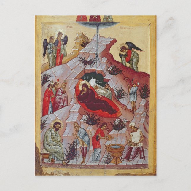 The Nativity, Russian icon, 16th century Postcard (Front)