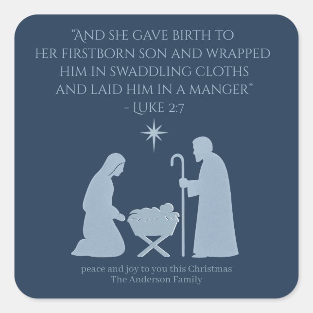 The Nativity Sticker – Birth of Jesus Manger Scene (Front)