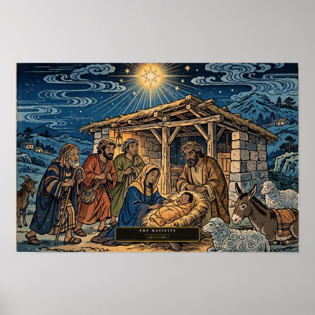 The Nativity — Ukiyo-e Poster (Front)