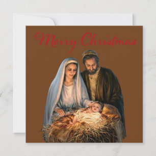 The Nativity with Mary, Joseph and baby Jesus  Holiday Card