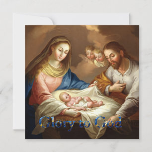 The Nativity with Mary, Joseph and baby Jesus Holiday Card