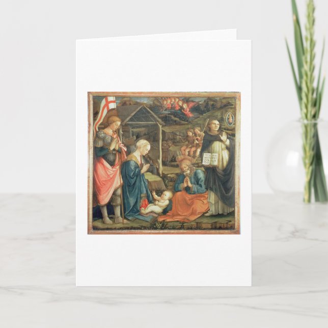 The Nativity with SS. Michael and Dominic, 1470 (t Holiday Card (Front)