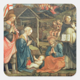 The Nativity with SS. Michael and Dominic, 1470 (t Square Sticker