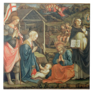 The Nativity with SS. Michael and Dominic, 1470 (t Tile