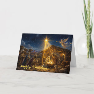 The Nativity with the Maji bringing gifts Holiday Card