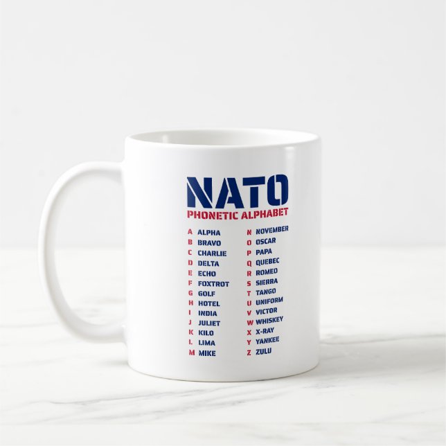 The NATO Phonetic Alphabet  Coffee Mug (Left)
