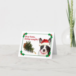 The Naughty Boston Terrier Holiday Card