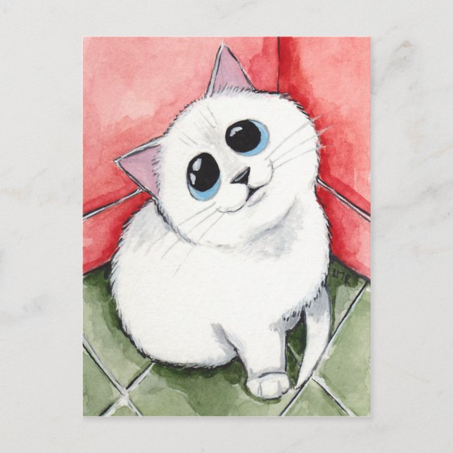 The Naughty Corner: Time's Up - Cat Art Postcard (Front)