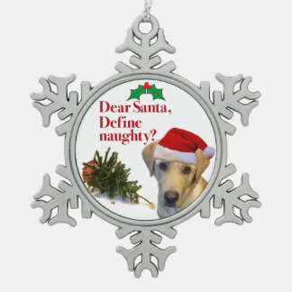 The Naughty Lab Pewter Ornament