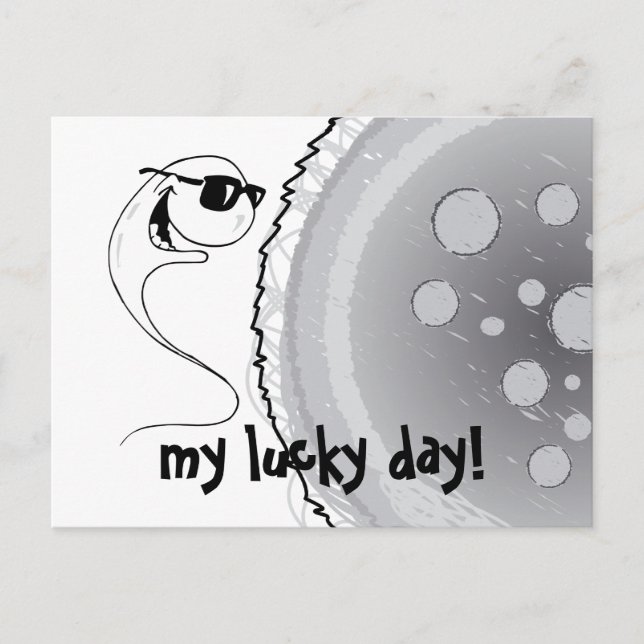 The naughty spermatozoon postcard (Front)
