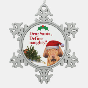 The Naughty Vizsla Ornament