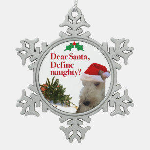 The Naughty Wire Fox Terrier Christmas Ornament