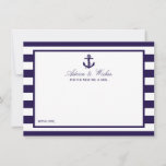 The Nautical Anchor Navy Stripe Wedding Collection Advice Card<br><div class="desc">Celebrate in style with these nautical anchor advice cards. The simple yet stylish design will allow your guests to write a note of advice for you to keep and read over in years to come. The wording is easy to personalise so these cards can quickly be transformed into advice cards...</div>