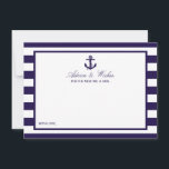 The Nautical Anchor Navy Stripe Wedding Collection Advice Card<br><div class="desc">Celebrate in style with these nautical anchor advice cards. The simple yet stylish design will allow your guests to write a note of advice for you to keep and read over in years to come. The wording is easy to personalise so these cards can quickly be transformed into advice cards...</div>