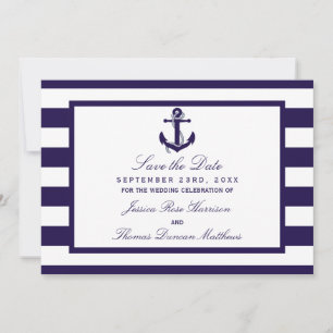 The Nautical Anchor Navy Stripe Wedding Collection Save The Date