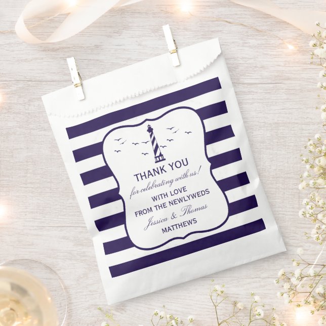 The Nautical Lighthouse Wedding Collection Favour Bags (Clipped)