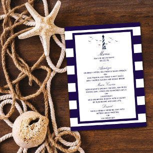 The Nautical Lighthouse Wedding Collection Menu