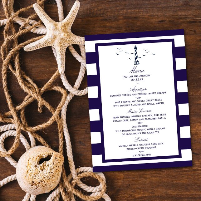 The Nautical Lighthouse Wedding Collection Menu (Creator Uploaded)