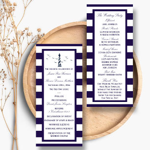 The Nautical Lighthouse Wedding Collection Program Rack Card