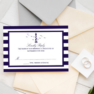 The Nautical Lighthouse Wedding Collection RSVP Card