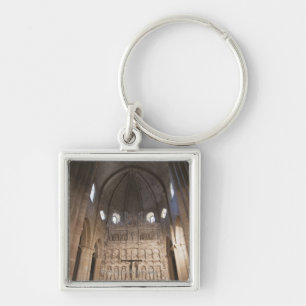 The Nave Of The Monastery Of Santa Maria De Poblet Key Ring