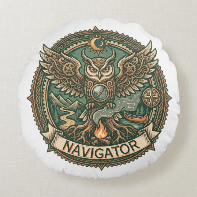 The Navigator’s Guide Round Cushion (Front)
