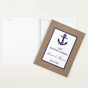 The Navy Anchor On Burlap Beach Wedding Collection Planner