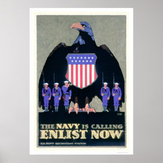 The Navy is Calling - Enlist Now (US02291A) Poster