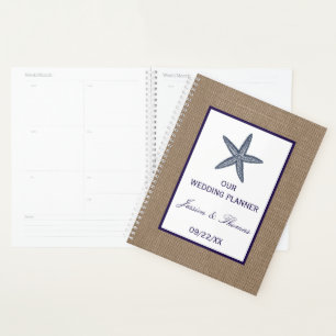 The Navy Starfish Burlap Beach Wedding Collection Planner
