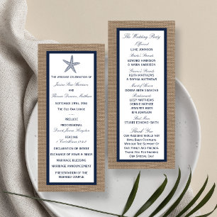The Navy Starfish Burlap Beach Wedding Collection Programme