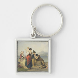 The Neapolitan Family, 1865 (oil on panel) Key Ring