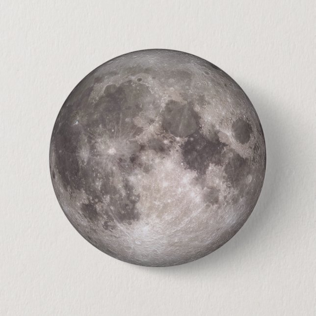 The Near Side of the Moon (Lunar Landscape) 6 Cm Round Badge (Front)