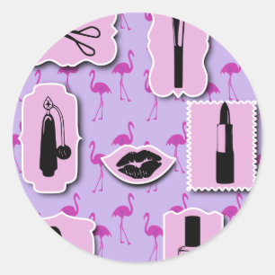 The Necessities Cosmetic Logo Pattern Classic Round Sticker