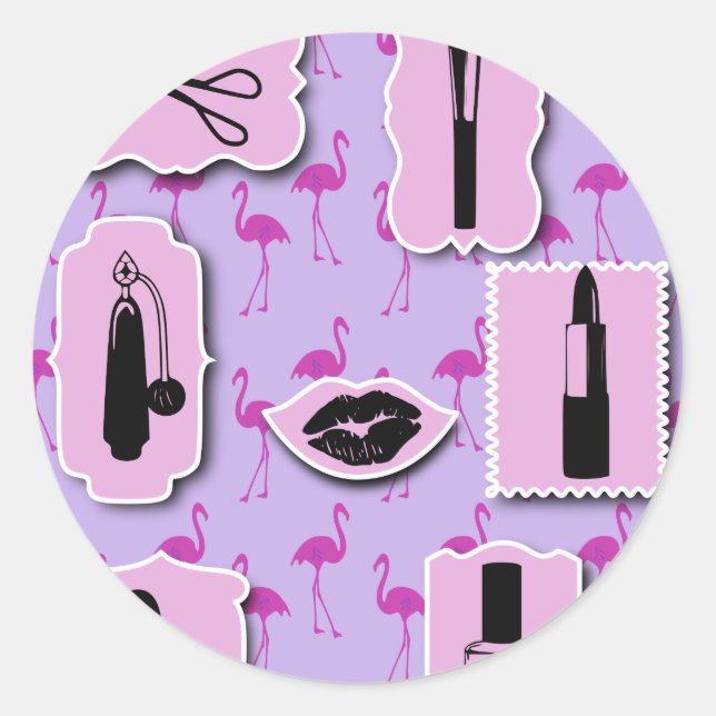 The Necessities Cosmetic Logo Pattern Classic Round Sticker (Front)