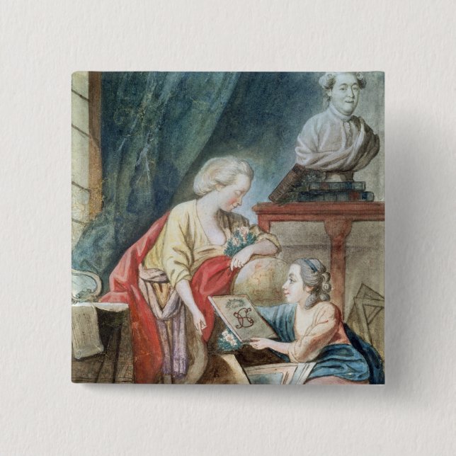 The Necker Family in 1780 15 Cm Square Badge (Front)