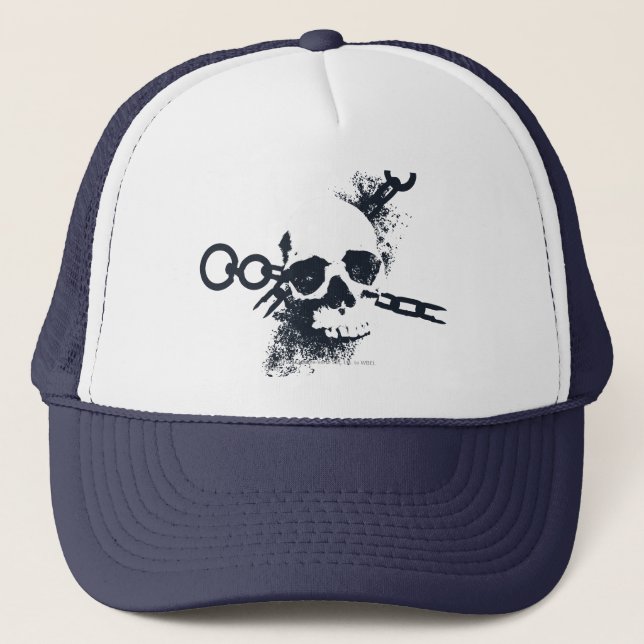 The Necromancer Skull Symbol Trucker Hat (Front)