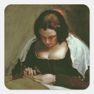 The Needlewoman, c.1640-50 Square Sticker
