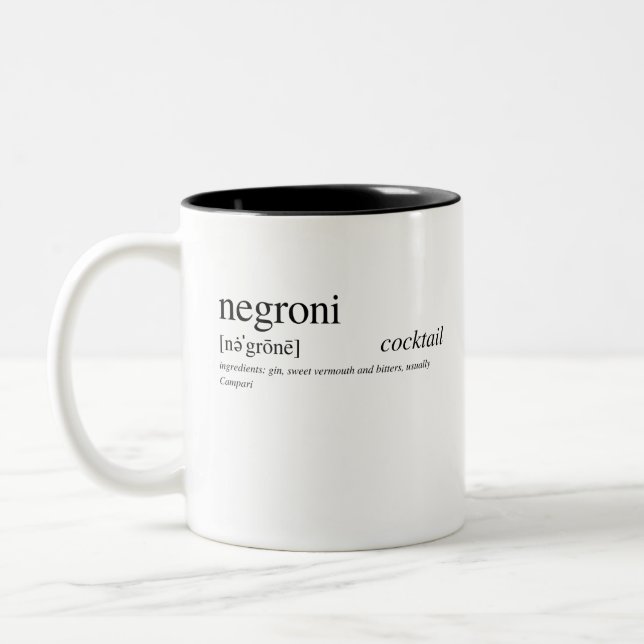 The Negroni - Italy's favorite cocktail Two-Tone Coffee Mug (Left)