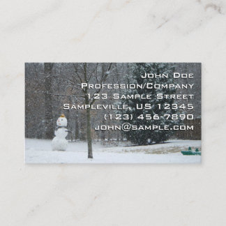 The Neighbour's Snowman Winter Snow Scene Business Card