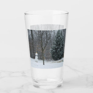 The Neighbour's Snowman Winter Snow Scene Glass